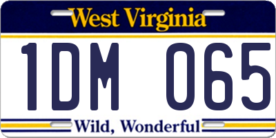 WV license plate 1DM065
