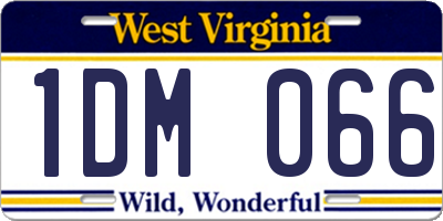 WV license plate 1DM066