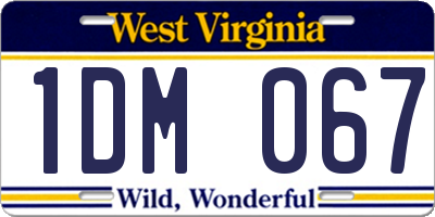 WV license plate 1DM067