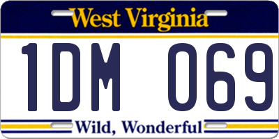 WV license plate 1DM069