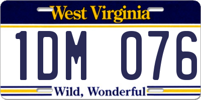 WV license plate 1DM076