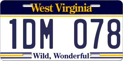 WV license plate 1DM078
