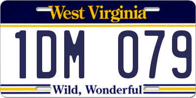 WV license plate 1DM079