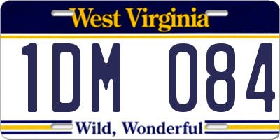 WV license plate 1DM084