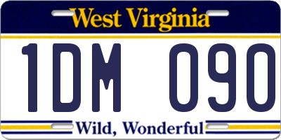 WV license plate 1DM090
