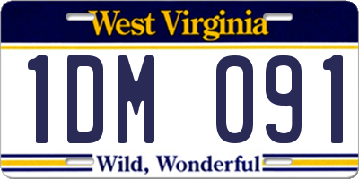 WV license plate 1DM091