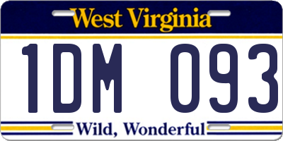WV license plate 1DM093