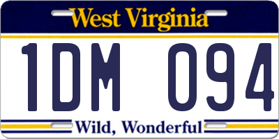 WV license plate 1DM094