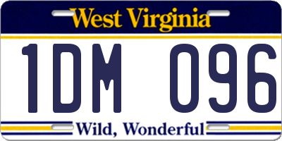 WV license plate 1DM096