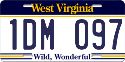 WV license plate 1DM097
