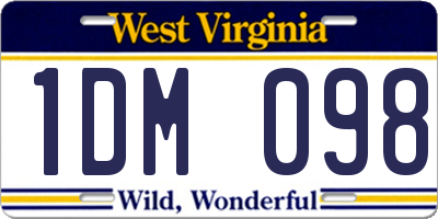 WV license plate 1DM098