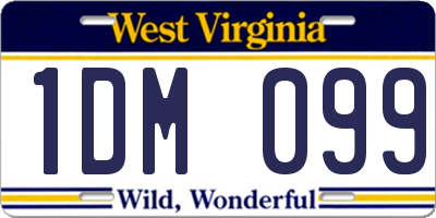 WV license plate 1DM099