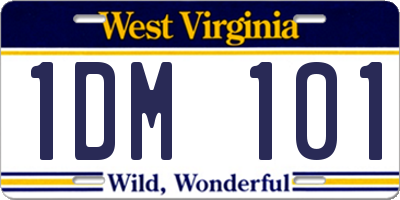 WV license plate 1DM101
