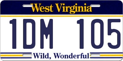 WV license plate 1DM105