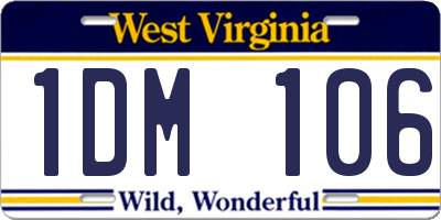 WV license plate 1DM106