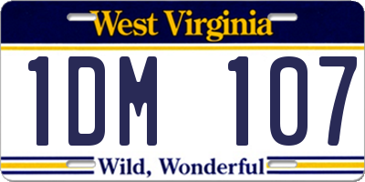 WV license plate 1DM107