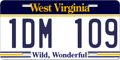 WV license plate 1DM109