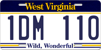 WV license plate 1DM110