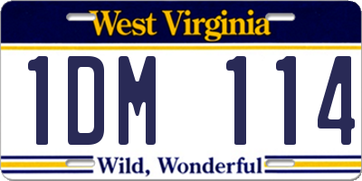 WV license plate 1DM114