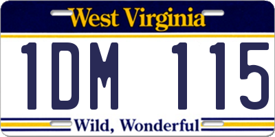 WV license plate 1DM115