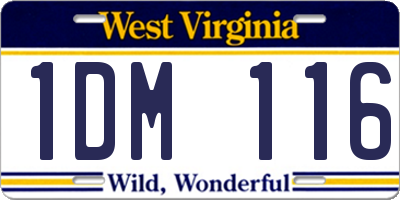 WV license plate 1DM116