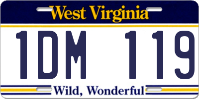 WV license plate 1DM119