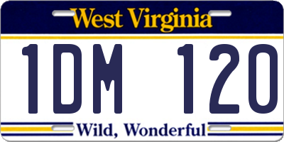 WV license plate 1DM120