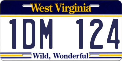 WV license plate 1DM124