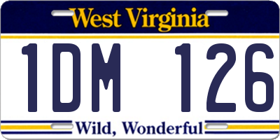 WV license plate 1DM126