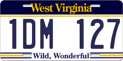 WV license plate 1DM127