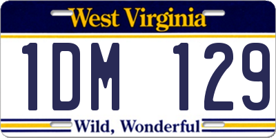 WV license plate 1DM129