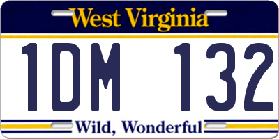 WV license plate 1DM132