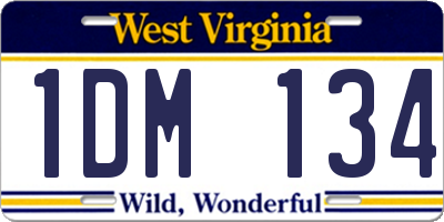 WV license plate 1DM134