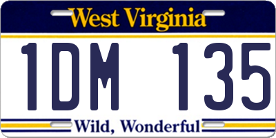 WV license plate 1DM135