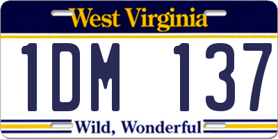 WV license plate 1DM137