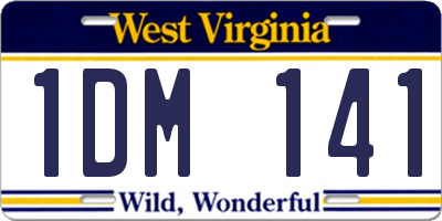 WV license plate 1DM141