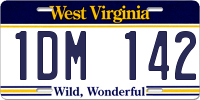 WV license plate 1DM142