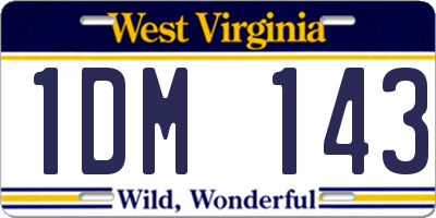 WV license plate 1DM143