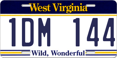 WV license plate 1DM144