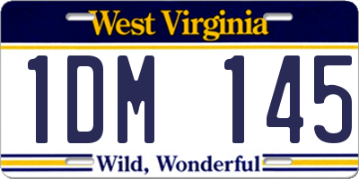 WV license plate 1DM145