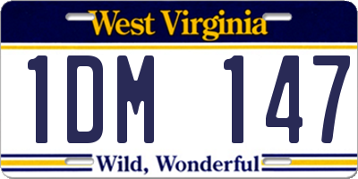 WV license plate 1DM147