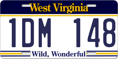 WV license plate 1DM148