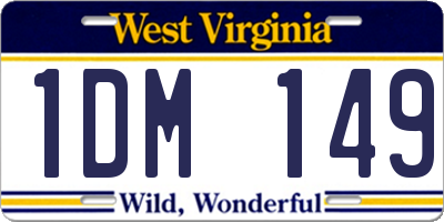 WV license plate 1DM149