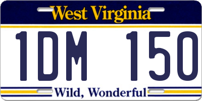 WV license plate 1DM150