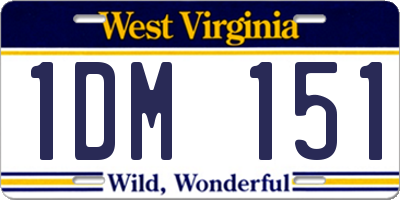 WV license plate 1DM151