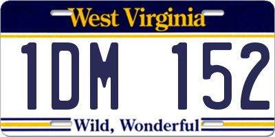 WV license plate 1DM152