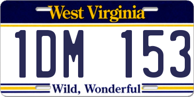 WV license plate 1DM153