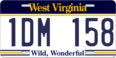 WV license plate 1DM158