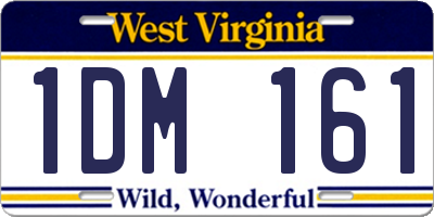 WV license plate 1DM161