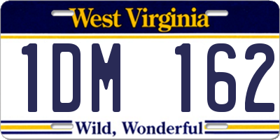 WV license plate 1DM162